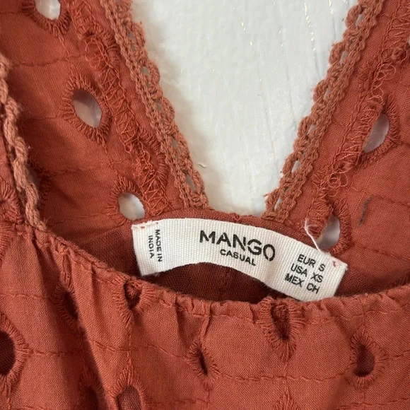 Mango Brown Eyelet Top - Picture 2 of 3